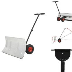 Clearance Snöskyfflar - Living Manuell snöplog med hjul 100x44 cm Snöborttagning