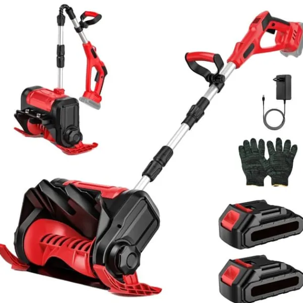 Outlet Snöslunga, Borstlös Motor, Justerbart Handtag,2 Batteri, EU, Elektrisk Snöborttagning