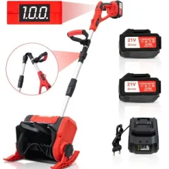Snöslunga Elektrisk Trådlös, 21V, Batterier 2*4000mAh, Justerbart Handtag, Bredd 16cm