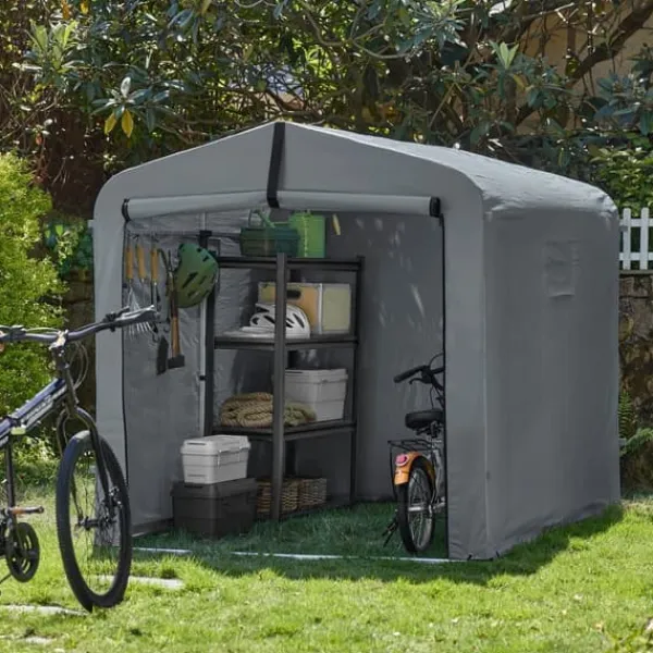 Sale SoBuy Cykeltält | Utetält för cykel & verktyg – Vattentätt förvaringsskjul | Grå 159x219x165cm KLS11-L-DG Skjul, Garage & Carports