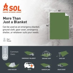 Hot SOL HEAVY DUTY EMERGENCY BLANKET XL, nödfilt kraftig Beredskapsplaner
