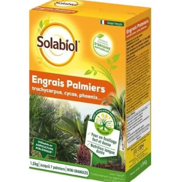 Sale SOLABIOL SOPALMY15 palm- och medelhavsväxtgödsel 1,5 kg, användbar i ekologiskt jordbruk Gödningsmedel