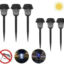 Solar myggdödare lampor för trädgård, gräsmatta, solenergi LED-ljus, insektsmedel (4 Moss Killer lampor[H2303]
