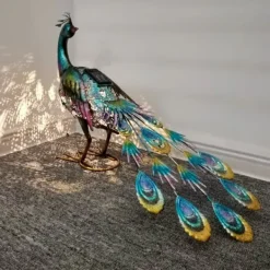 Solar Peacock Staty Light Vattentätt dekorativt järn Utomhus Peacock Light för Pathway Patio Bakgård Gräsmatta Dekoration