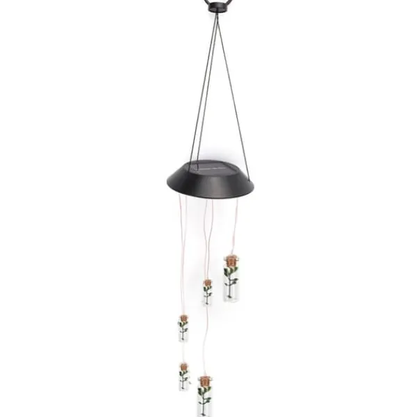 Outlet Solar Power LED Färgglad Windbell Lamp Wishing Bottle Wind Chimes Dekor för Trädgård Vinddekoration