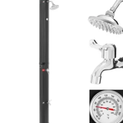 Solar turist trädgård dusch med en termometer och en 35-liters tank