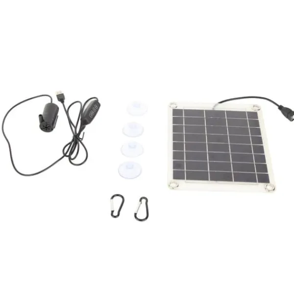 Solar vattenpumpsats med 10W dubbelsidig monokristallin silikon solpanel - 5V 3W lågbruspump