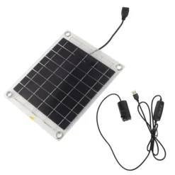 Solar vattenpumpsats med 10W dubbelsidig monokristallin silikon solpanel - 5V 3W lågbruspump