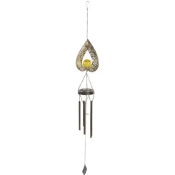 Solar Wind Chime Ljus Dekorativ Uteplats Lampa Järn Art Gift