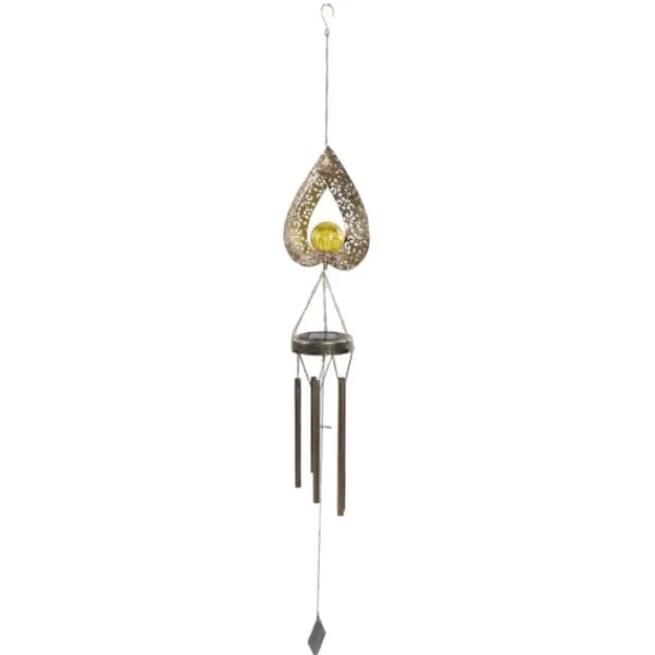 Solar Wind Chime Ljus Dekorativ Uteplats Lampa Järn Art Gift