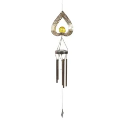 Solar Wind Chime Ljus Dekorativ Uteplats Lampa Järn Art Gift