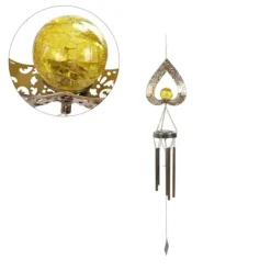 Solar Wind Chime Ljus Dekorativ Uteplats Lampa Järn Art Gift