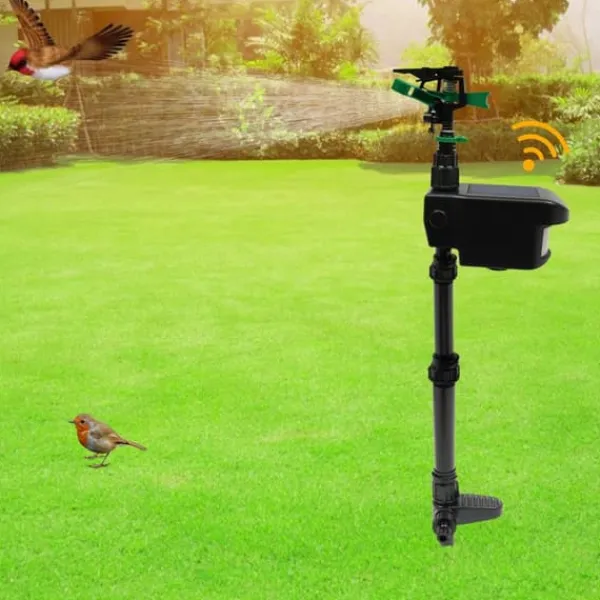 New Solardriven djurskrämma - Rörelsesensor vattenspridare - Automatisk - Timer 10/20/30 min - 3–8 bar - För kranvatten - 4 batterier - Svart Insektsmedel & Djuravvisande Medel