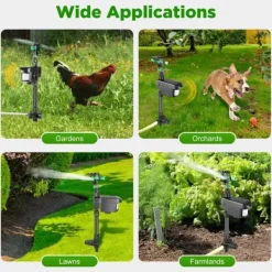 Outlet Solcellsdriven djurskrämma - Rörelseaktiverad sprinkler - Sprutvinkel 0–270° - IPX4 Stänkskydd - ABS-material - Vikt 0,8 kg - För trädgård Insektsmedel & Djuravvisande Medel