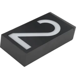 Solcellsdriven LED-adressnummerskylt för utomhusbruk (nummer 2)