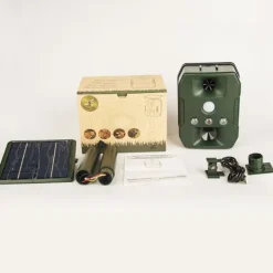Solcellsdriven skadedjursskrämma med ultraljud, rörelsesensor och ljud Insektsmedel & Djuravvisande Medel