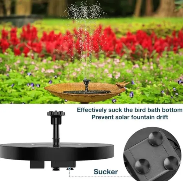 Sale Solcellsfontän – Solcellsdriven Fontän för Fågelbad 16cm Fontäner & Dammar