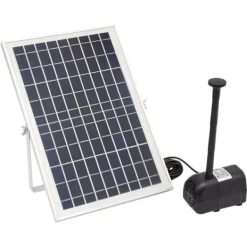 Outlet Solcellsfontänpump för damm/pool/akvarium - Vattenpump Kit - 10 W - 24 V Borstlös - Max 1000 l/h - Munstycken Ingår - Plast - Svart Fontäner & Dammar
