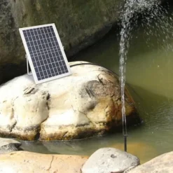Outlet Solcellsfontänpump för damm/pool/akvarium - Vattenpump Kit - 10 W - 24 V Borstlös - Max 1000 l/h - Munstycken Ingår - Plast - Svart Fontäner & Dammar