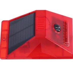 Solcellslarmlampa 129db Rörelsesensor Djuravskräckare med Fjärrkontroll för Gård/Orchard Säkerhetslampor