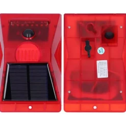 Solcellslarmlampa 129db Rörelsesensor Djuravskräckare med Fjärrkontroll för Gård/Orchard Säkerhetslampor