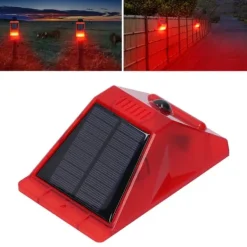 Solcellslarmlampa 129db Rörelsesensor Djuravskräckare med Fjärrkontroll för Gård/Orchard Säkerhetslampor