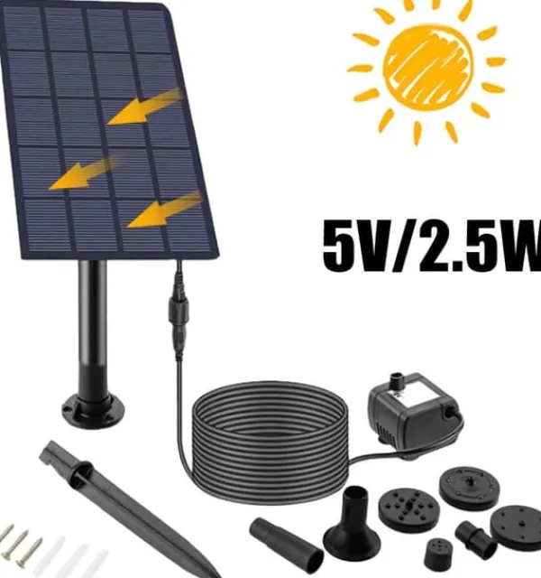 New Solcellsmonterad fyrkantig delad fontän utomhusgård stenvattenvisningsdekoration Fontäner & Dammar