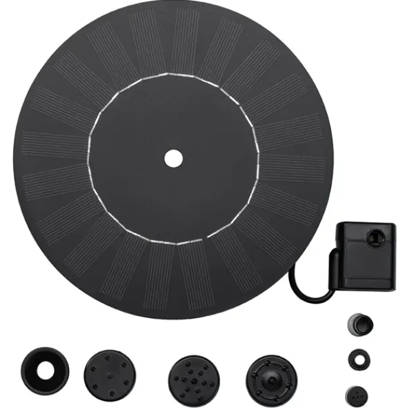Soldriven Vattenfontän med Utbytbara Munstycken - 18 cm
