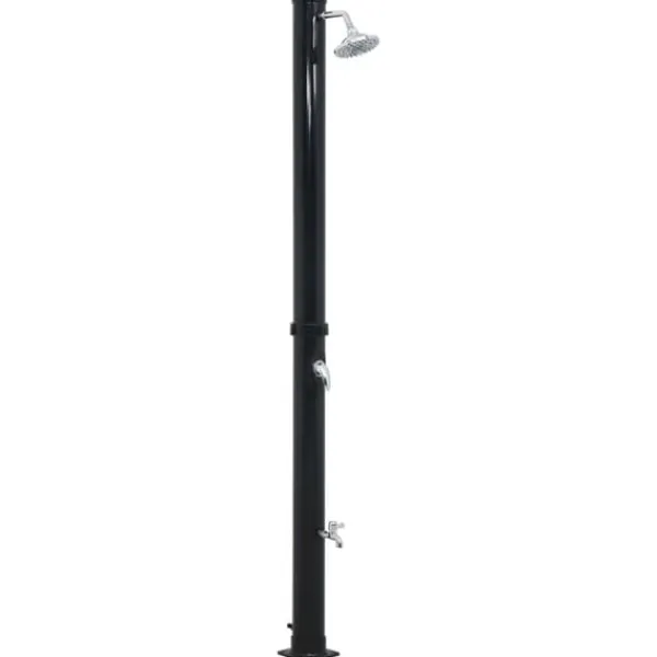 Soldusch i PVC med solenergi - Utedusch för trädgård | Färg: Svart | Storlek: 220 cm | Volym: 20 L
