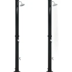 Soldusch i PVC med solenergi - Utedusch för trädgård | Färg: Svart | Storlek: 220 cm | Volym: 20 L
