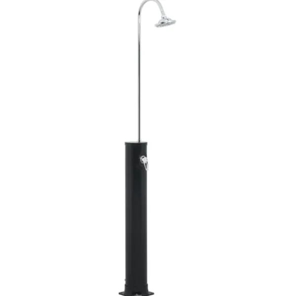 Soldusch med solenergi - Utedusch i rostfritt stål | Färg: Svart | Storlek: 214 cm | Volym: 20 L