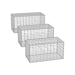 Hot SONGMICS trådkorg med 5 x 10 cm maskstorlek, 3-pack, silver Trädgårdskorgar