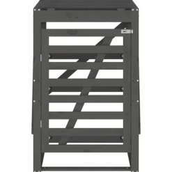 Sopkärlsskjul i massiv furu - Ventilerad design för smidig användning | Färg: Grå | Storlek: 84x90x128,5 cm