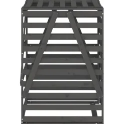 Sopkärlsskjul i massiv furu - Ventilerad design för smidig användning | Färg: Grå | Storlek: 84x90x128,5 cm