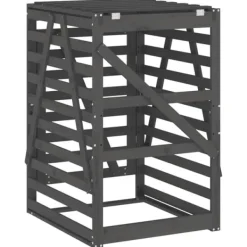 Sopkärlsskjul i massiv furu - Ventilerad design för smidig användning | Färg: Grå | Storlek: 84x90x128,5 cm