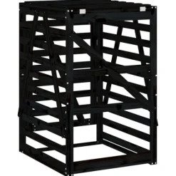 Hot Sopkärlsskjul i massiv furu - Ventilerat och flexibelt | Färg: Svart | Storlek: 84x90x128,5 cm Kompostering