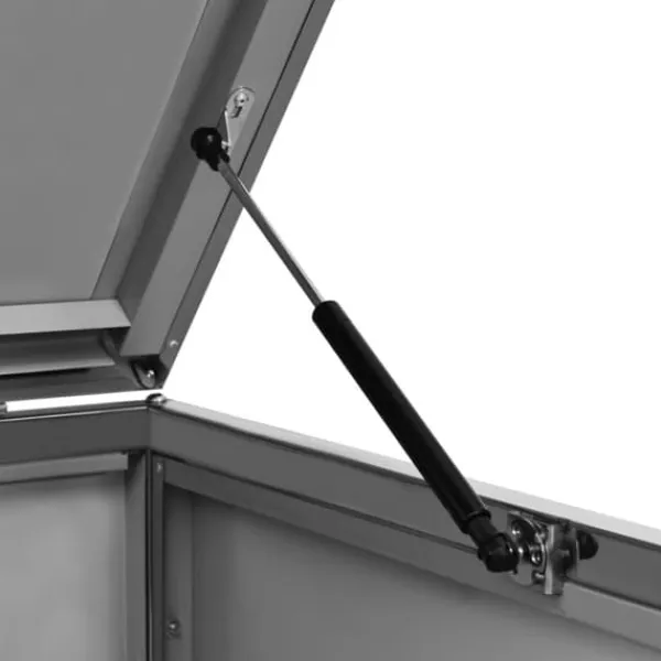 Sopkärlsskjul i rostfritt stål - Robust och stilrent | Storlek: 276,5x77,5x112,5 cm