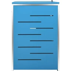 Sopkärlsskjul i rostfritt stål för tre sopkärl | Storlek: 207x77,5x112,5 cm