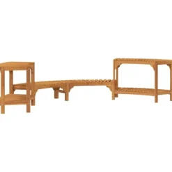Clearance Spabad Område Halvrund i Solid Akaciaträ | Mått: 272x120.5x55.5 cm | Färg: Naturträ Spa & Utomhusbad