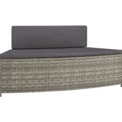 Outlet Spabänk med dynor 2 st i grå konstrotting | Färg: Grå | Storlek: Standard Spa & Utomhusbad