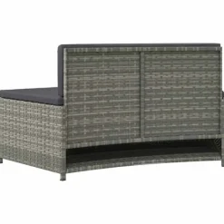 Outlet Spabänk med dynor 2 st i grå konstrotting | Färg: Grå | Storlek: Standard Spa & Utomhusbad