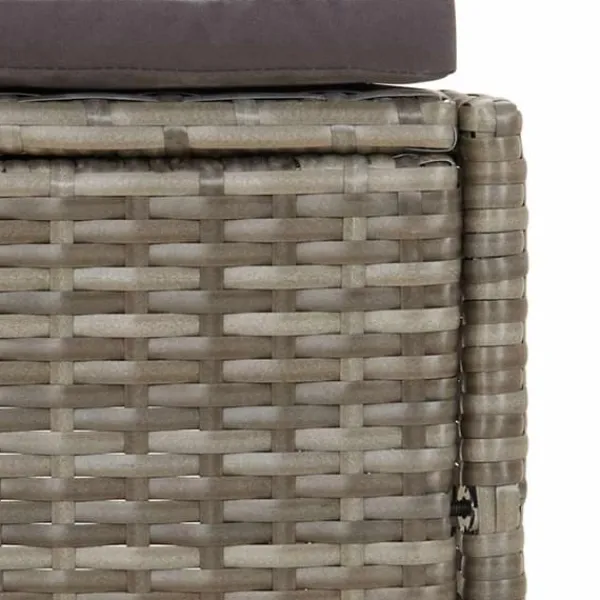 Outlet Spabänk med dynor 2 st i grå konstrotting | Färg: Grå | Storlek: Standard Spa & Utomhusbad