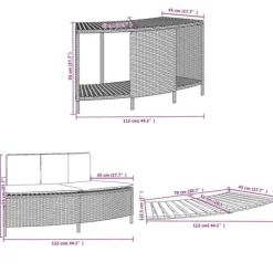Spa-kant i svart konstrotting och akaciaträ - Multifunktionell och hållbar design | Färg: Svart | Storlek: Standard