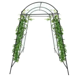 Outlet Spaljé för klätterväxter - Trädgårdstunnel med nät - 1,15×1,83×2,3 m - Justerbar bredd 1,1–1,8 m - Rör Ø19,2 mm - Q195-stål + PP - Svart Valvbågar, Spaljéer, Bersåer & Pergolor