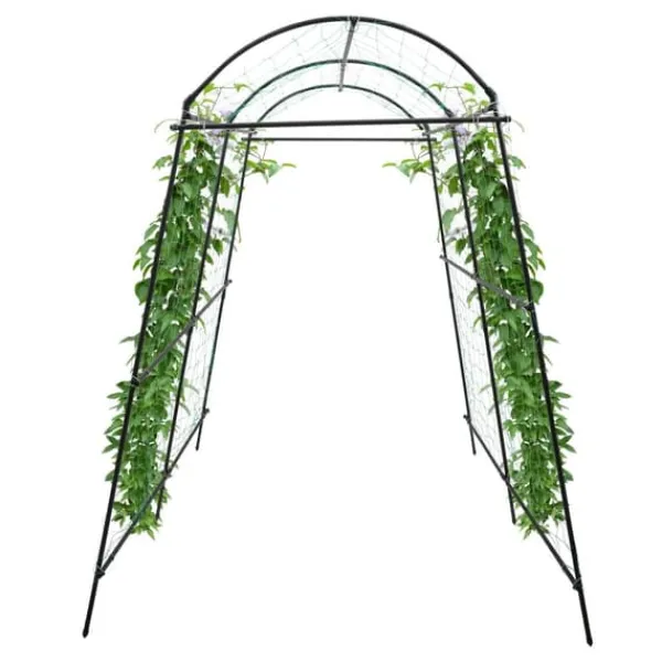 Outlet Spaljé för klätterväxter - Trädgårdstunnel med nät - 1,15×1,83×2,3 m - Justerbar bredd 1,1–1,8 m - Rör Ø19,2 mm - Q195-stål + PP - Svart Valvbågar, Spaljéer, Bersåer & Pergolor