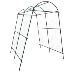 Outlet Spaljé för klätterväxter - Trädgårdstunnel med nät - 1,15×1,83×2,3 m - Justerbar bredd 1,1–1,8 m - Rör Ø19,2 mm - Q195-stål + PP - Svart Valvbågar, Spaljéer, Bersåer & Pergolor