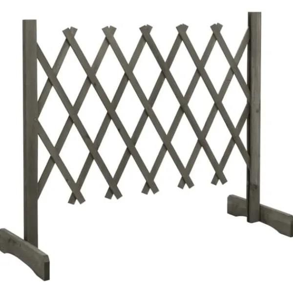vidaXL Spaljéstaket grå 120x60 cm massivt granträ