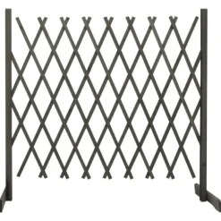 Spaljéstaket i massivt granträ för trädgård | Mått: 180x100 cm | Färg: Grå