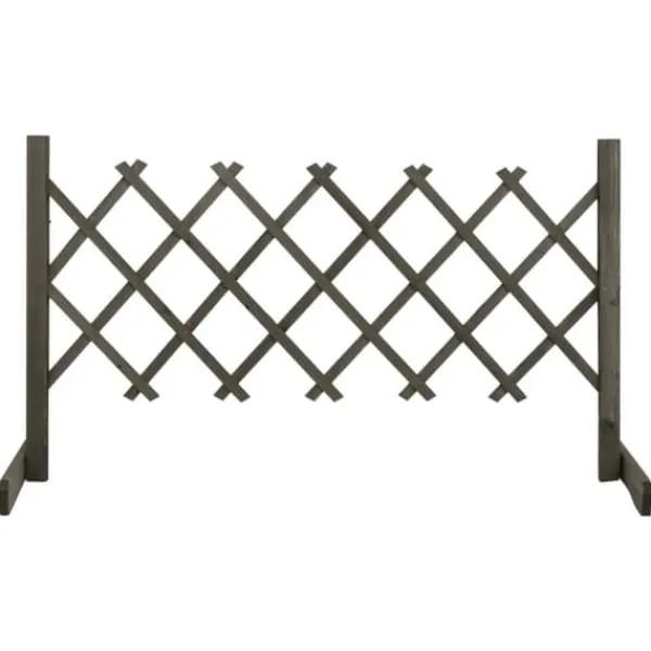 Clearance Spaljéstaket i massivt granträ - Hållbart och förlängningsbart | Storlek: 120x60 cm | Färg: Grå Valvbågar, Spaljéer, Bersåer & Pergolor