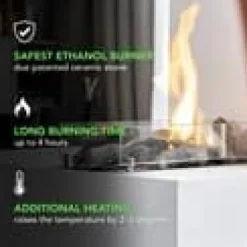 Spis bioetanol spis - Fristående modell eldstad av metall och glas - Uppvärmning 2,5 KW